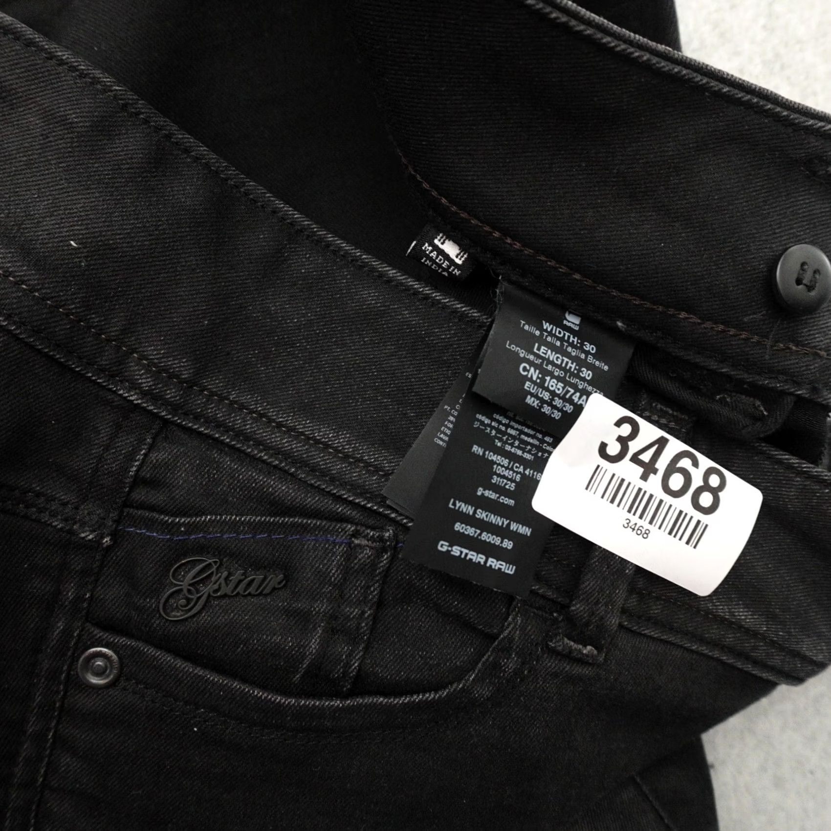 G-Star G-Star Jeans Womens 30 (30X29) Lynn Super Skinny Black Stretch Denim Jeans Size 30" / US 8 / IT 44 - 4 Thumbnail