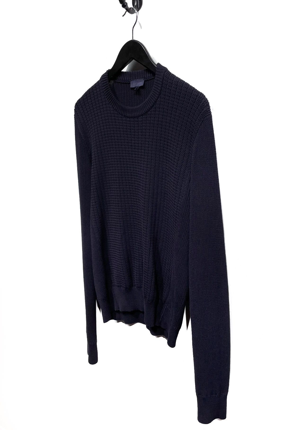 Lanvin Lanvin Navy Cotton Knit Sweater Size US L / EU 52-54 / 3 - 2 Thumbnail