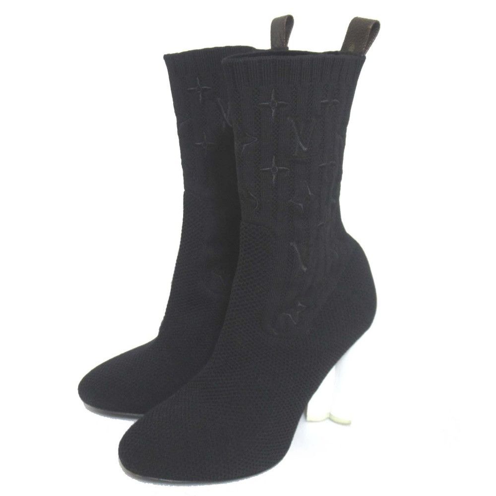 Louis Vuitton Louis Vuitton Louis Vuitton Silhouette Line Knit Ankle Boots Cotton Shoes DUTY FREE for USA Size ONE SIZE - 1 Thumbnail