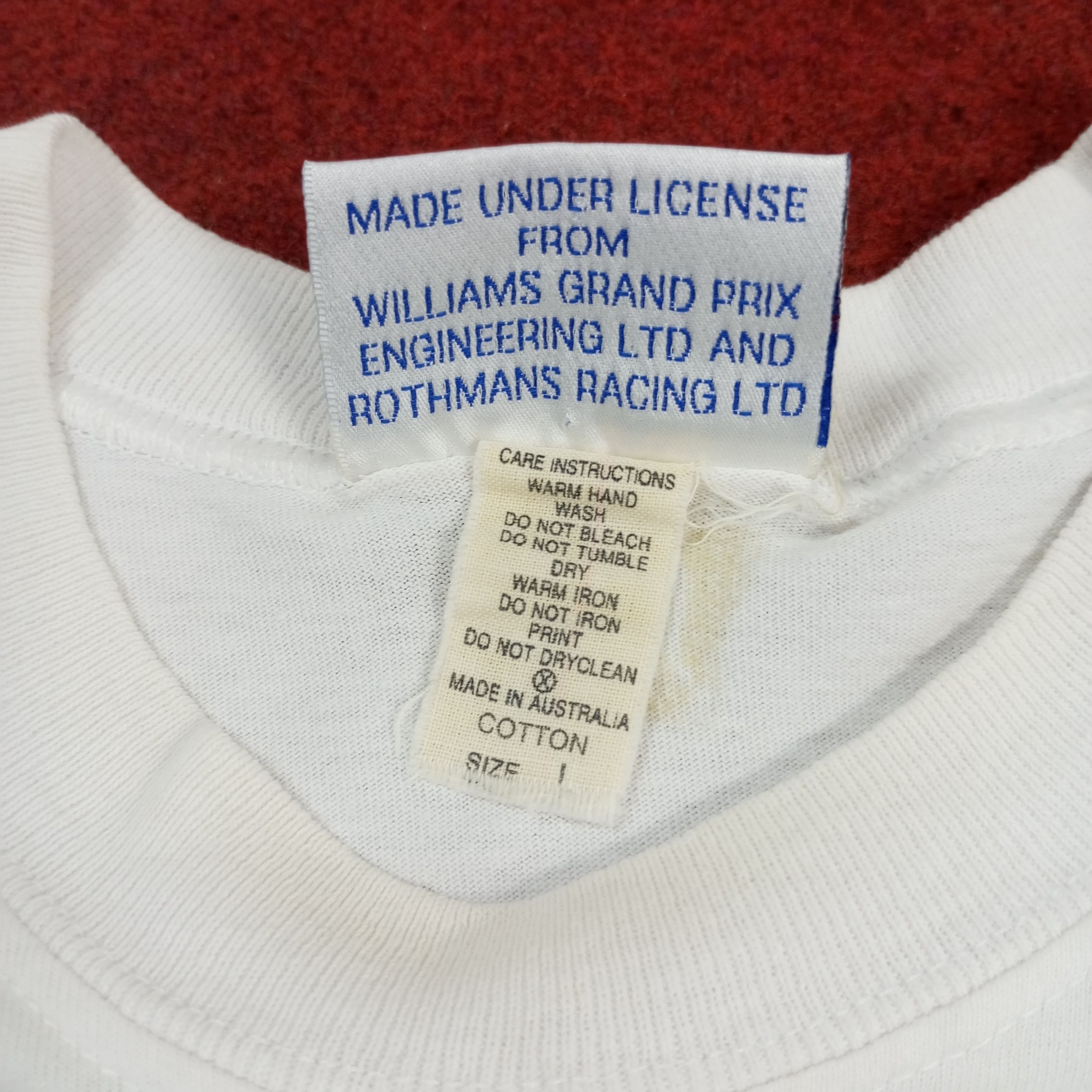 Vintage Racing F1 Formula One Rothmans Williams Renault Tshirt Size US M / EU 48-50 / 2 - 8 Thumbnail