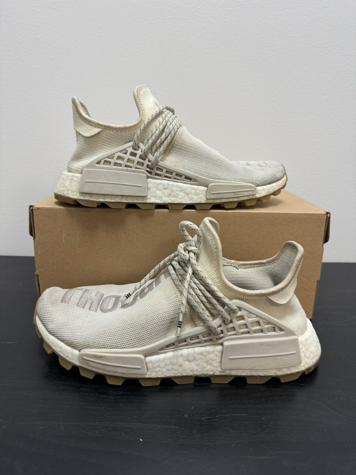 Adidas NMD HU Trail pharell now is her time cream white