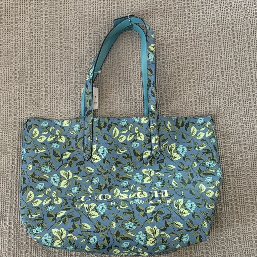 Coach COACH Floral Print Coach Highline Tote Slate/Silver Size ONE SIZE - 2 Thumbnail