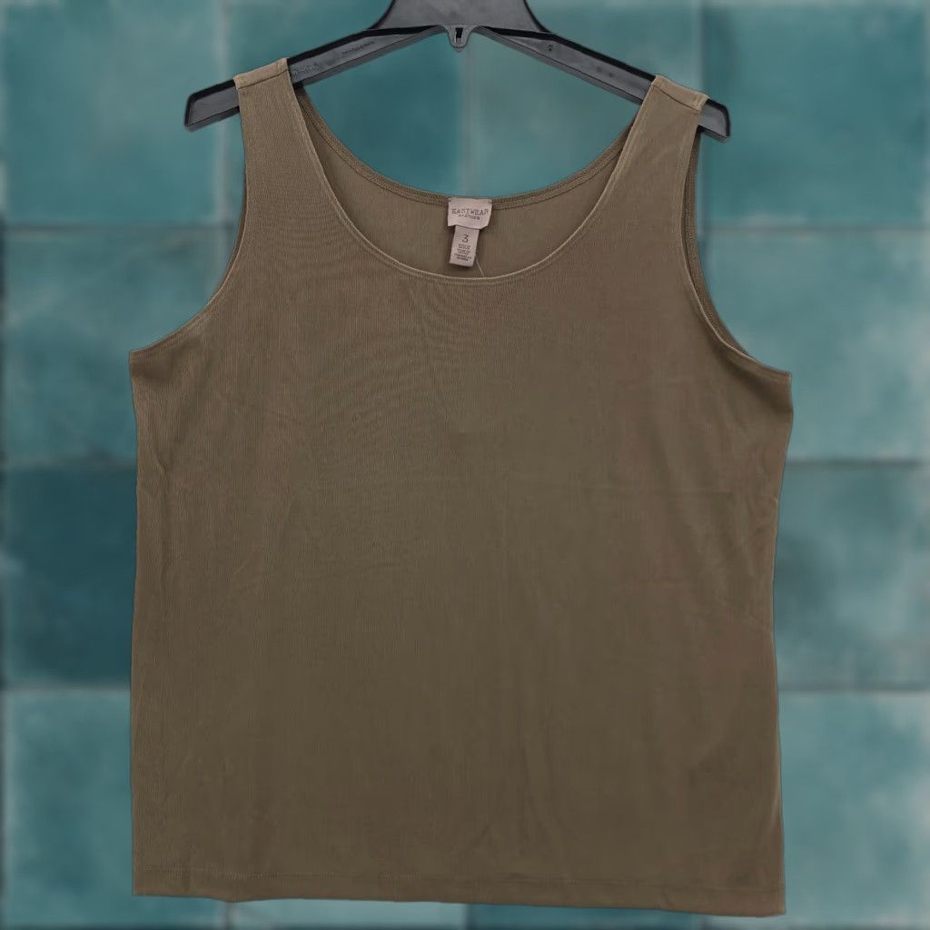 Vintage Chico's Easywear Timeless Tank Top Women's 3 Brown Stretch Slinky Knit Casual Size XL / US 12-14 / IT 48-50 - 1 Thumbnail