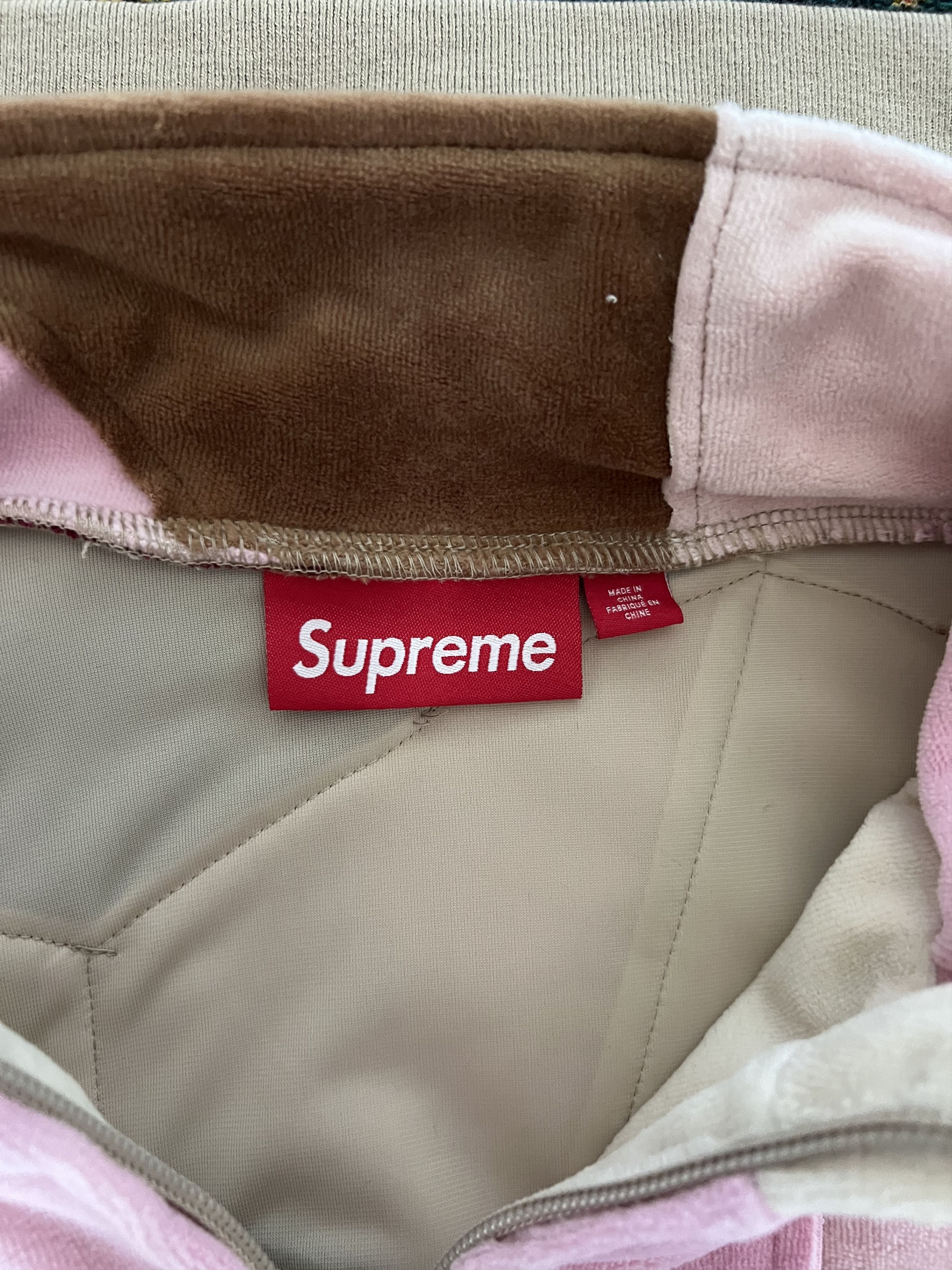 Supreme Supreme Patchwork Velour Track Jacket in Tan Size US L / EU 52-54 / 3 - 8 Thumbnail