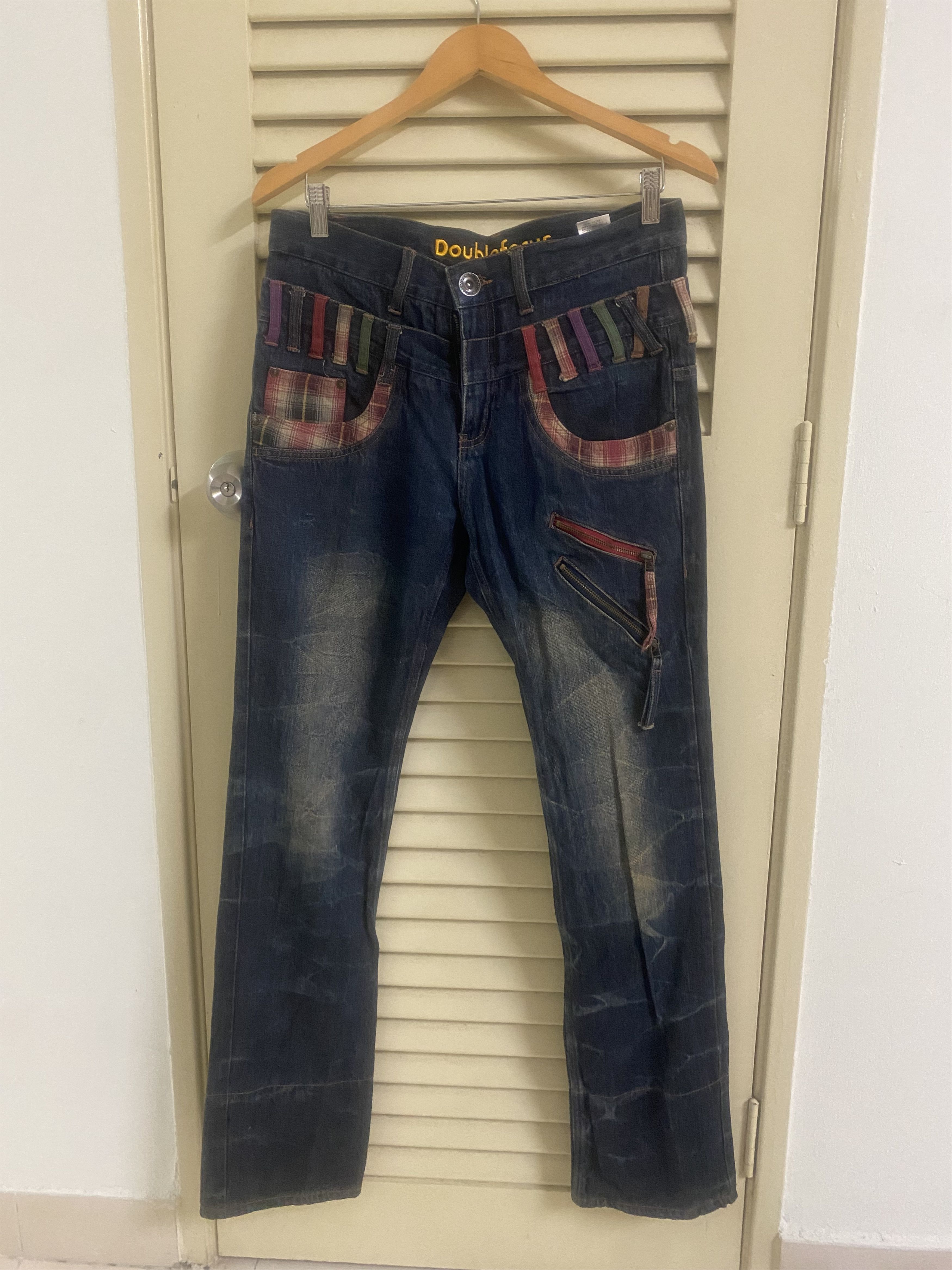 If Six Was Nine Doublefocus Double Waist Distressed Denim Size US 32 / EU 48 - 1 Thumbnail