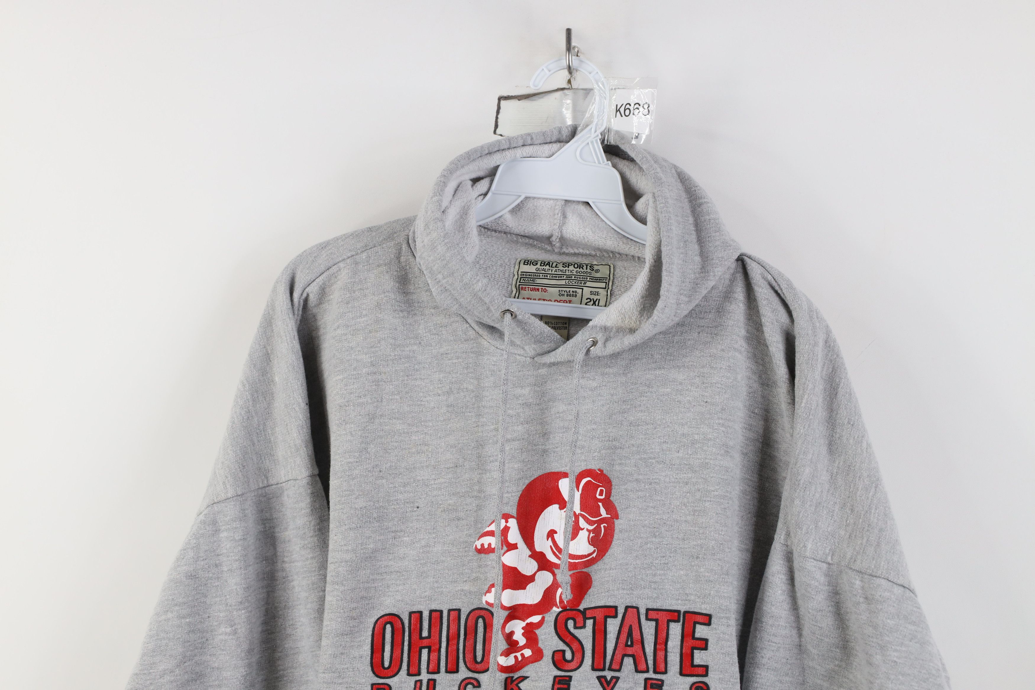 Vintage Vintage 90s Spell Out Ohio State University Hoodie Gray Size XXL / US 16-18 / IT 52-54 - 2 Thumbnail