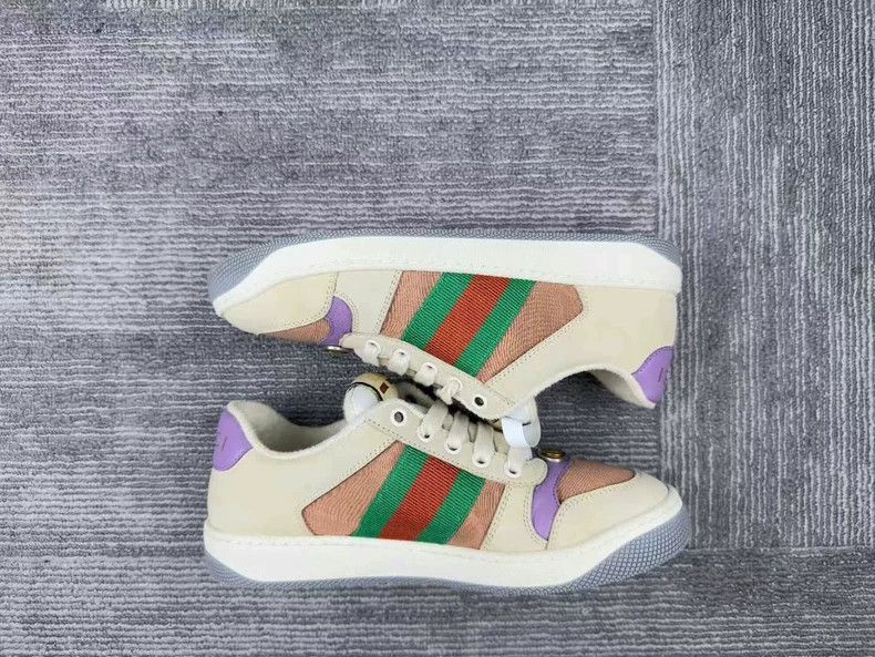 Gucci Gucci Pink Purple Dirty Sneakers Size 35-2505 Size US 4.5 / IT 34.5 - 4 Thumbnail