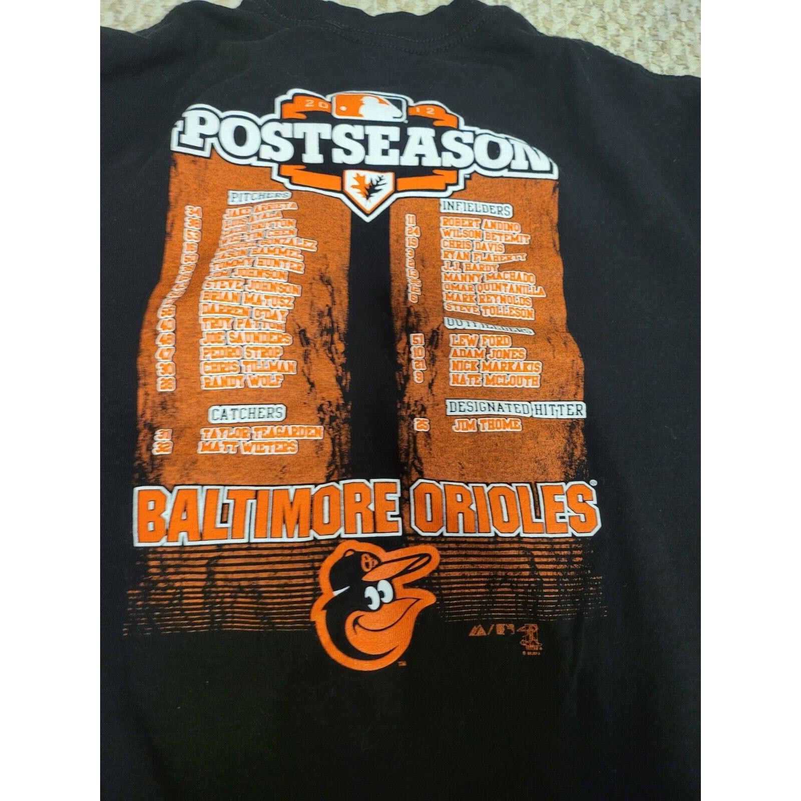 Majestic Baltimore ORIOLES post Season 2012 Majestic Size Large Size 36 - 5 Thumbnail