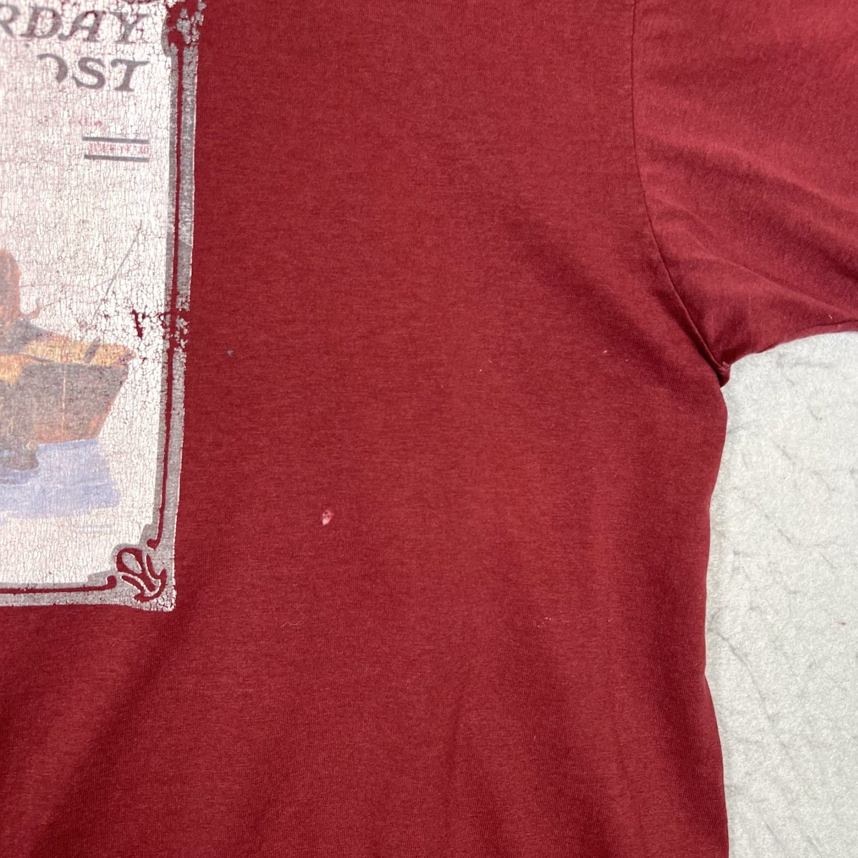 Vintage VINTAGE The Saturday Evening Post Magazine T Shirt Mens 2XL Maroon 80s Crew Neck Short Sleeve Graphic Print Regular Vintage 7/10 Size US XXL / EU 58 / 5 - 7 Thumbnail