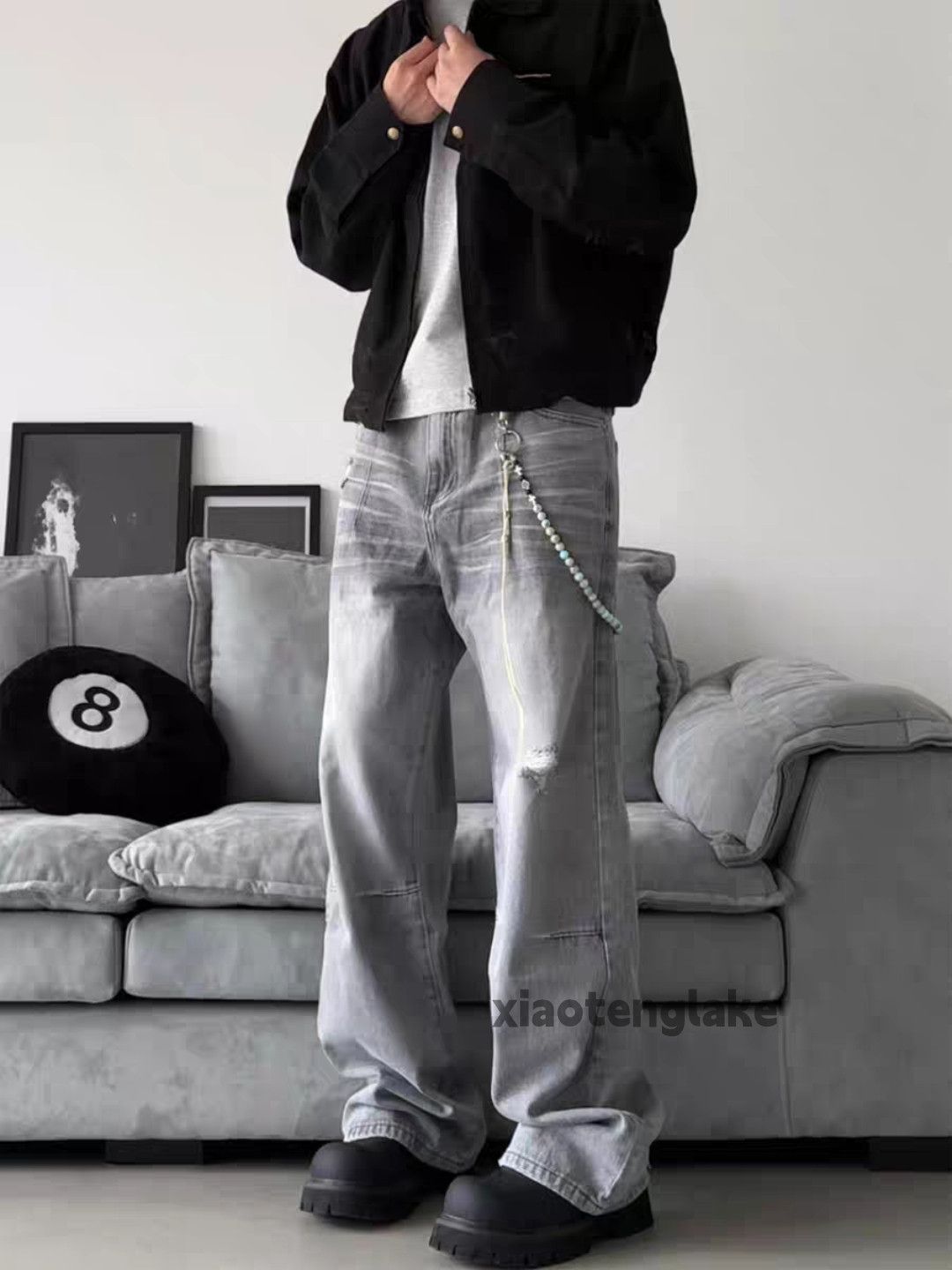 Jean × Vintage washed faded cleanfit yuppie loose baggy ripped jeans Size US 28 / EU 44 - 1 Thumbnail