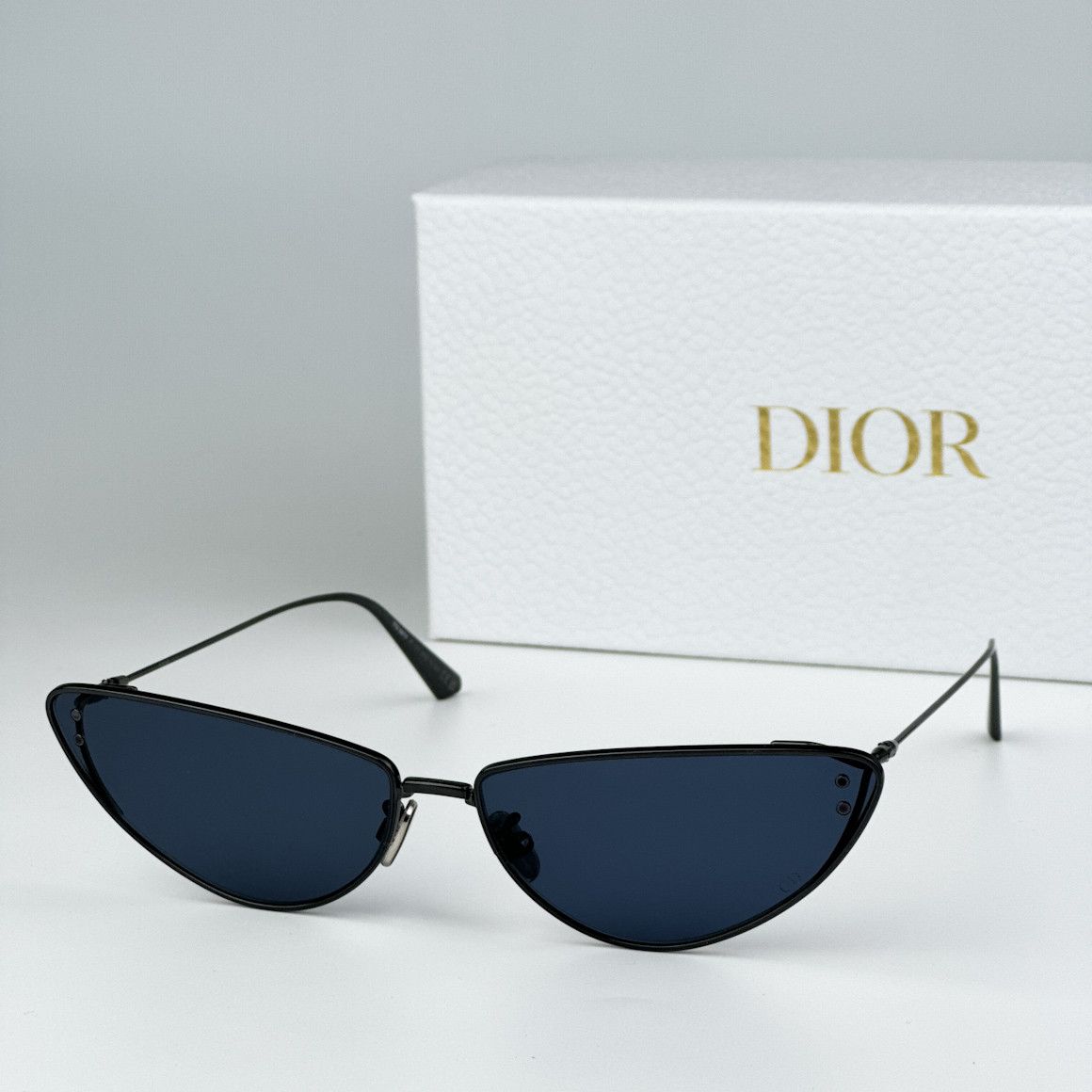 image of New Dior MissDior B1U H4B0 Unisex Metal Cat Eye Sunglasses in Gunmetal/Blue, Women's