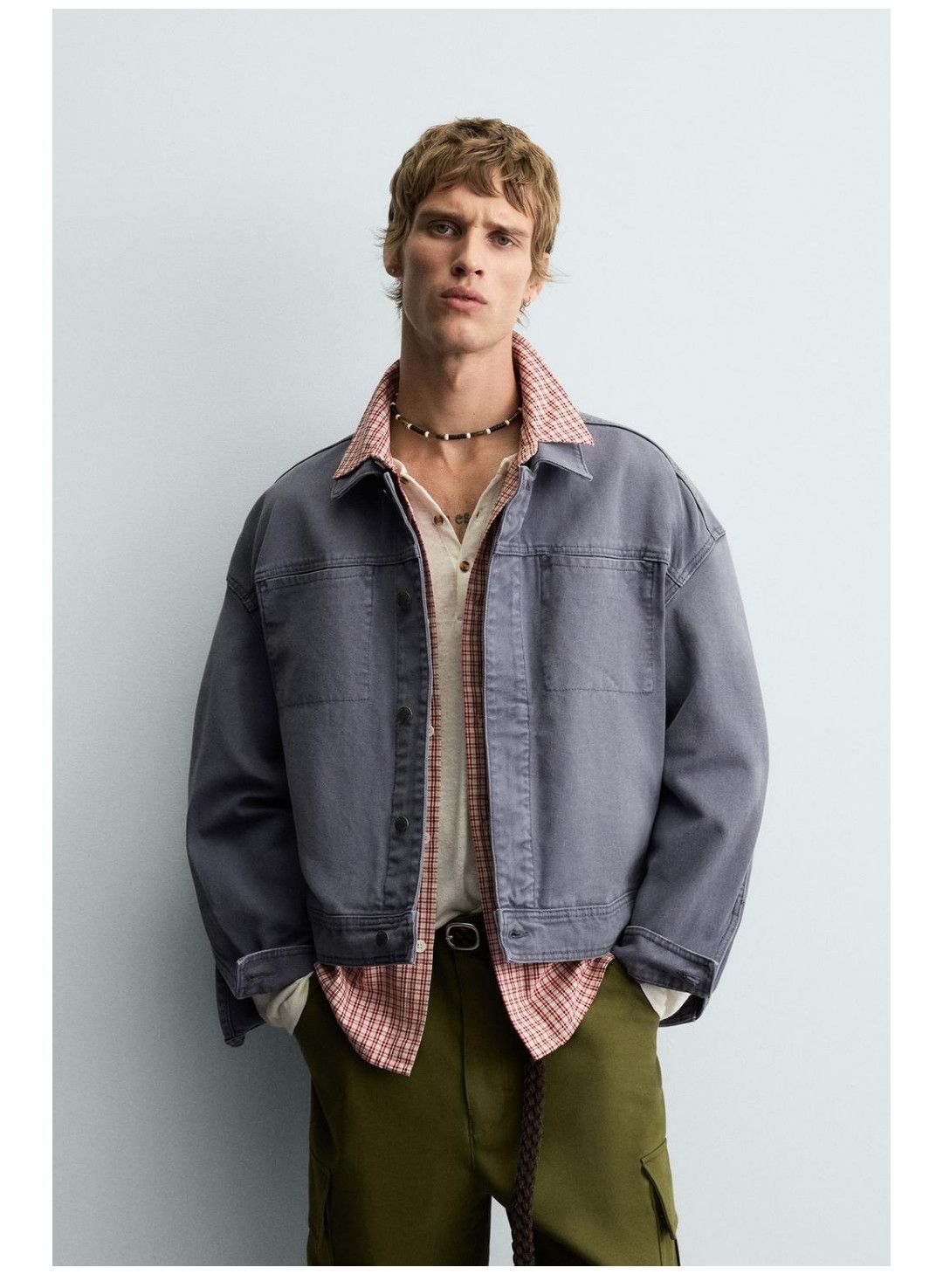 Zara Zara boxi fit blue Washed jacket and brsnd ne Size US S / EU 44-46 / 1 - 1 Thumbnail