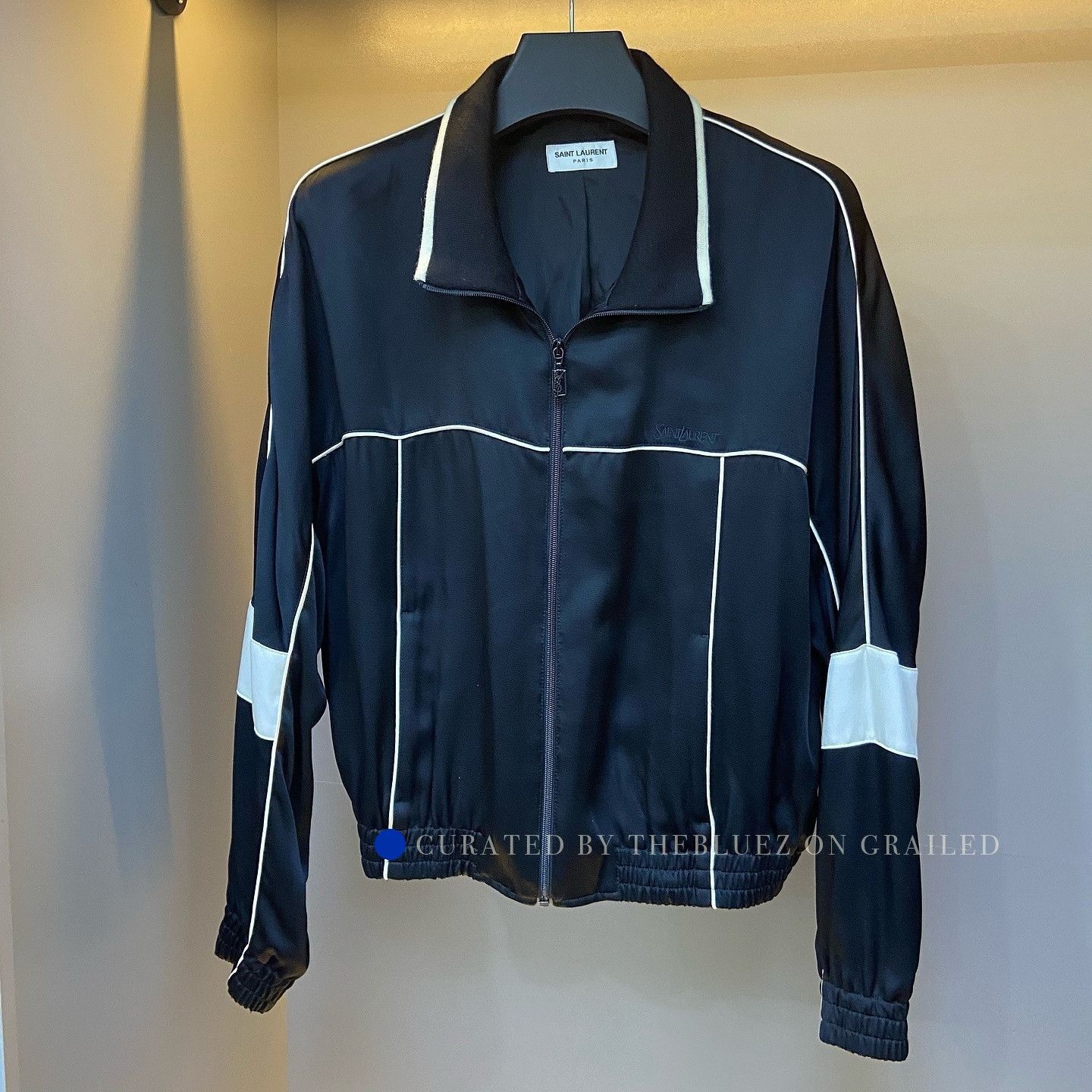 Saint Laurent Paris Embroidered Zip Jacket in Black Size US M / EU 48-50 / 2 - 1 Thumbnail