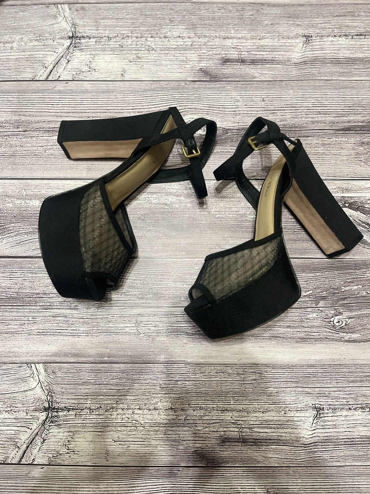 Dior Christian Dior Black Mesh Platform Heels – Size 37D Size US 7 / IT 37 - 2 Thumbnail
