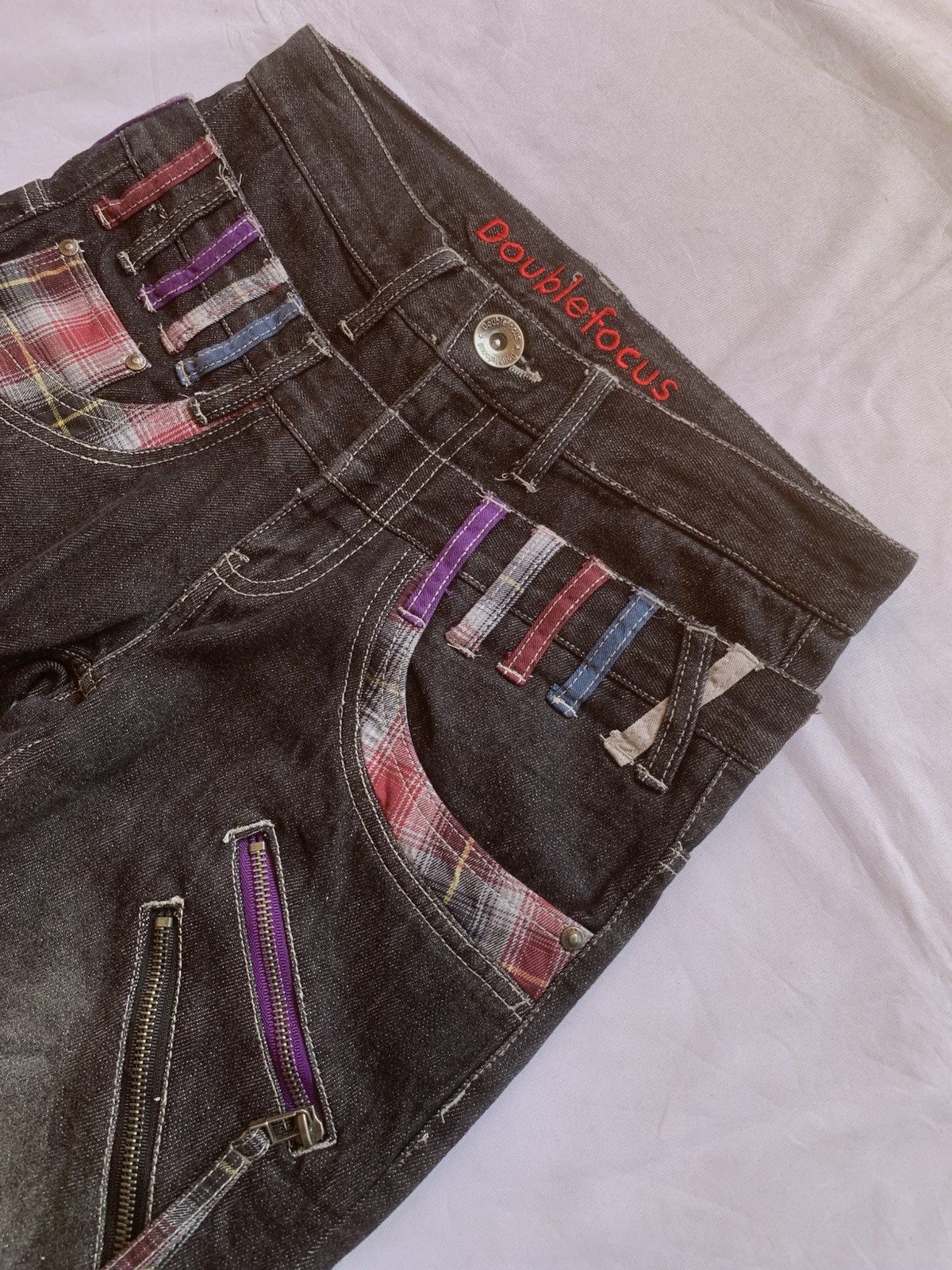 Japanese Brand Y2k Punk Double Focus Double Waist Whisker Bondage Jeans Size US 30 / EU 46 - 4 Thumbnail