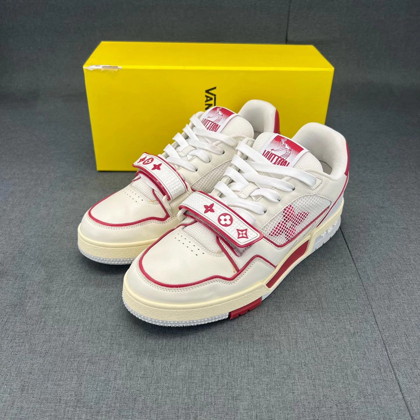 Louis Vuitton LV Trainer White/Red Velcro US7/41 Size US 8 / EU 41 - 1 Thumbnail