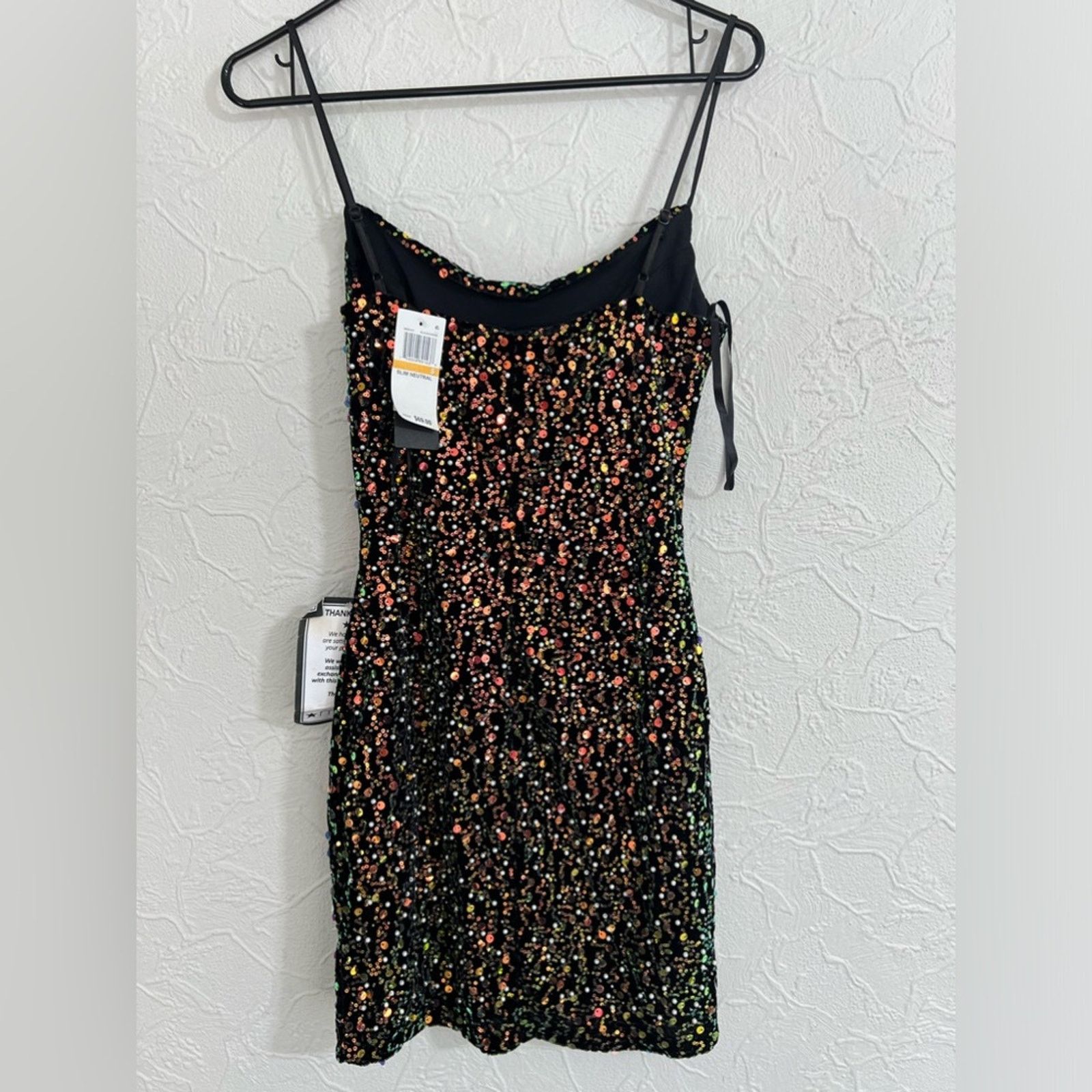 1989 STUDIO City Studios Womens Black Sequined Polyester Mini Dress NEW Size S / US 4 / IT 40 - 4 Thumbnail