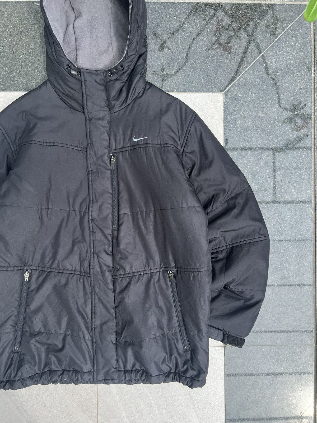 Nike 90s Nike Swoosh Vintage Y2K Gorpcore Hooded Puffer Jacket Size US M / EU 48-50 / 2 - 3 Thumbnail