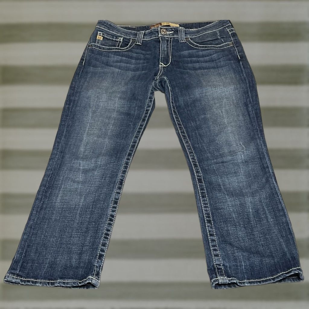Vintage BIG STAR Jeans Capri Womens 32x24 Blue Denim Low Rise Cropped 5-Pocket Embroidered Vintage? No Size 24" / US 00 / IT 34 - 1 Thumbnail