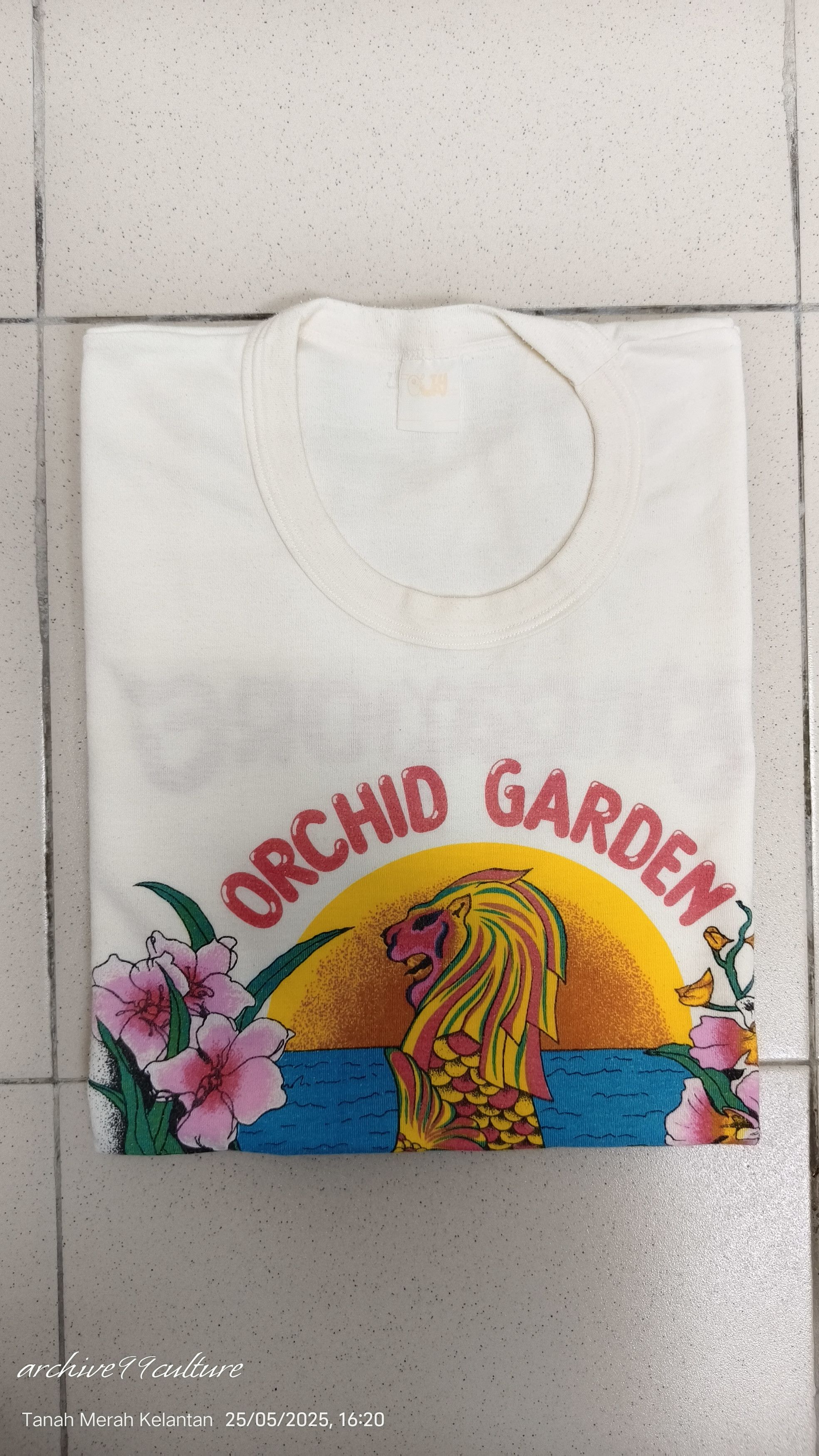 Vintage 80's ORCHID GARDEN SINGAPORE single stitch 50/50 Tourism's Size US S / EU 44-46 / 1 - 8 Thumbnail
