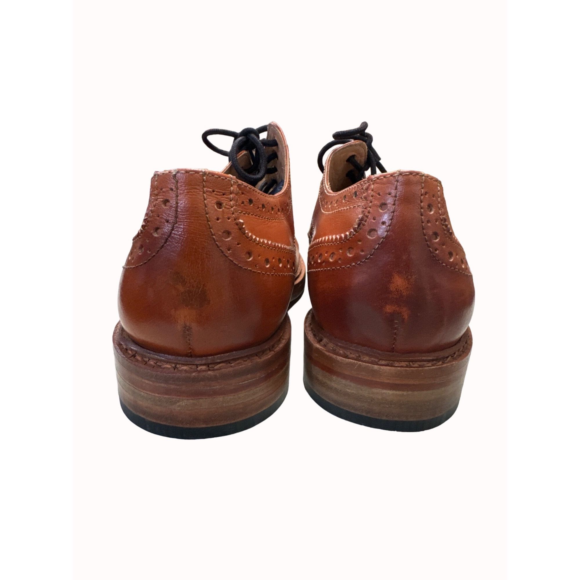 Designer Paul Malone Palm beach Bradford men’s brown navy blue Oxford Size US 10 / EU 43 - 6 Thumbnail