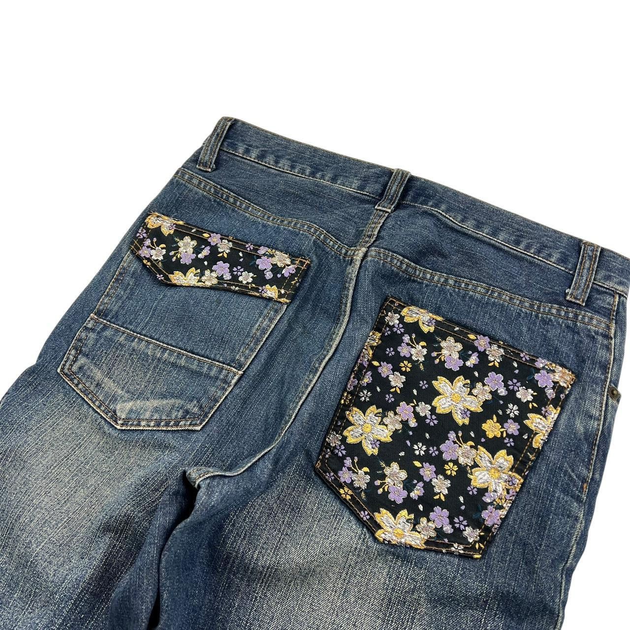Japanese Brand Vintage Embroidered Koi Fish Japanese Denim Jeans - Waist 33 Size US 33 - 3 Thumbnail