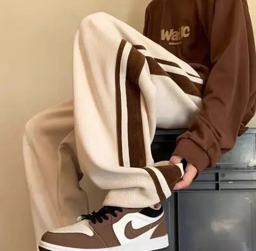 Japanese Brand Kotomi x naga Beige Color Baggy Striped Sweatpants Size US 28 / EU 44 - 4 Thumbnail