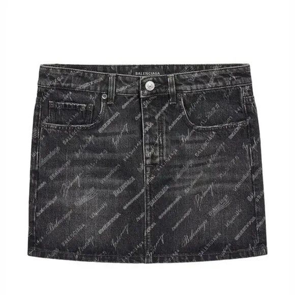 Balenciaga Balenciaga All-over Logo Mini skirt Size 27" / US 4 / IT 40 - 1 Thumbnail