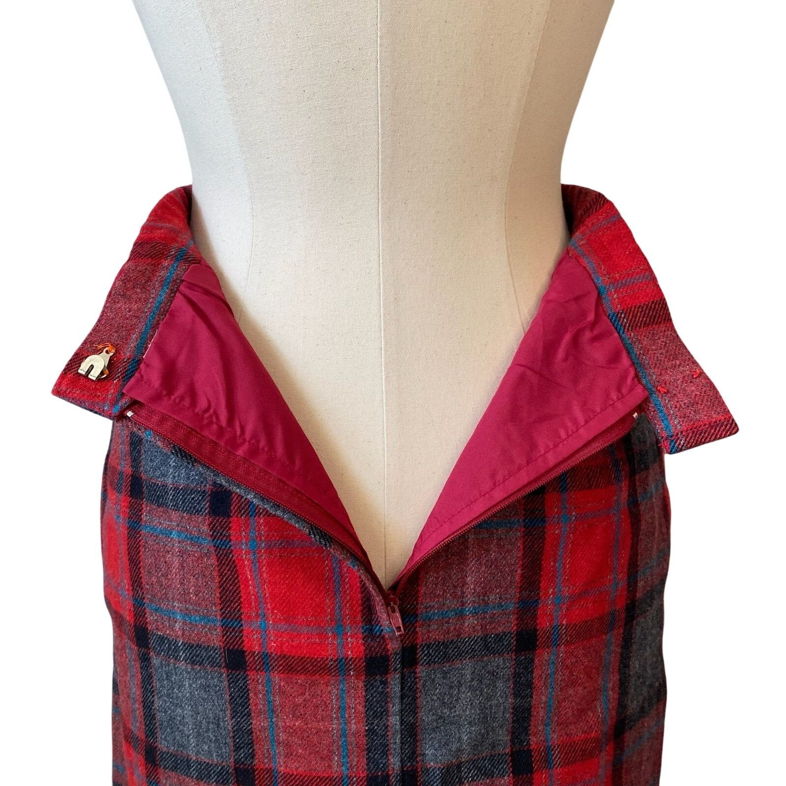 Other vintage 80s red plaid pin up skirt Size 28" / US 6 / IT 42 - 9 Thumbnail