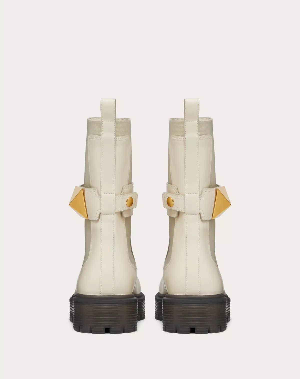 Valentino o1s1wg110426 One Stud Beatle Boots in Calfskin in Ivory Size US 7.5 / IT 37.5 - 3 Thumbnail