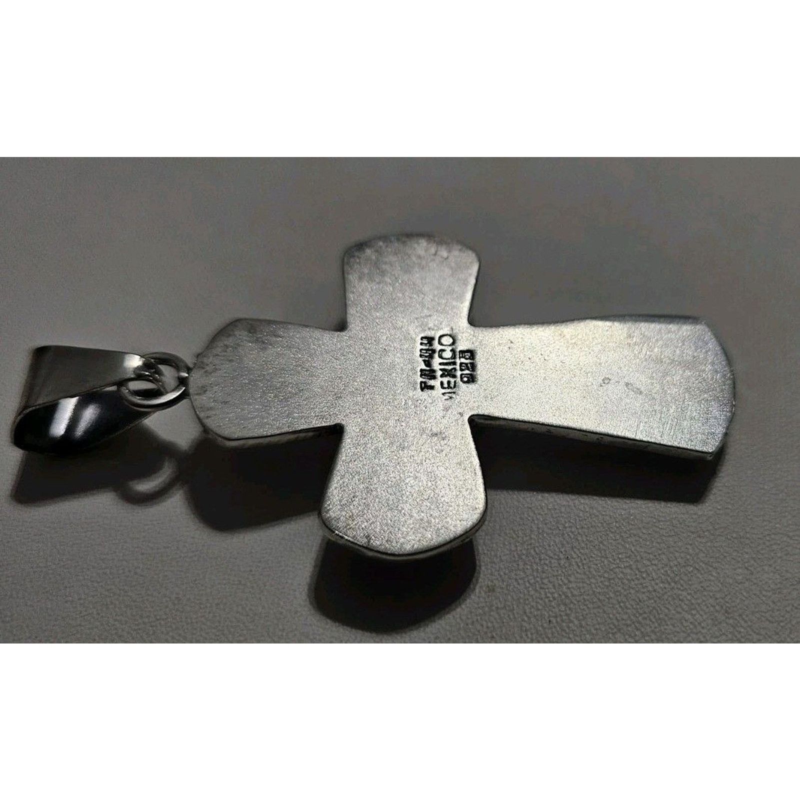 Other Vintage Chunky Sterling Silver Cross Red Jasper Stone Size ONE SIZE - 8 Thumbnail