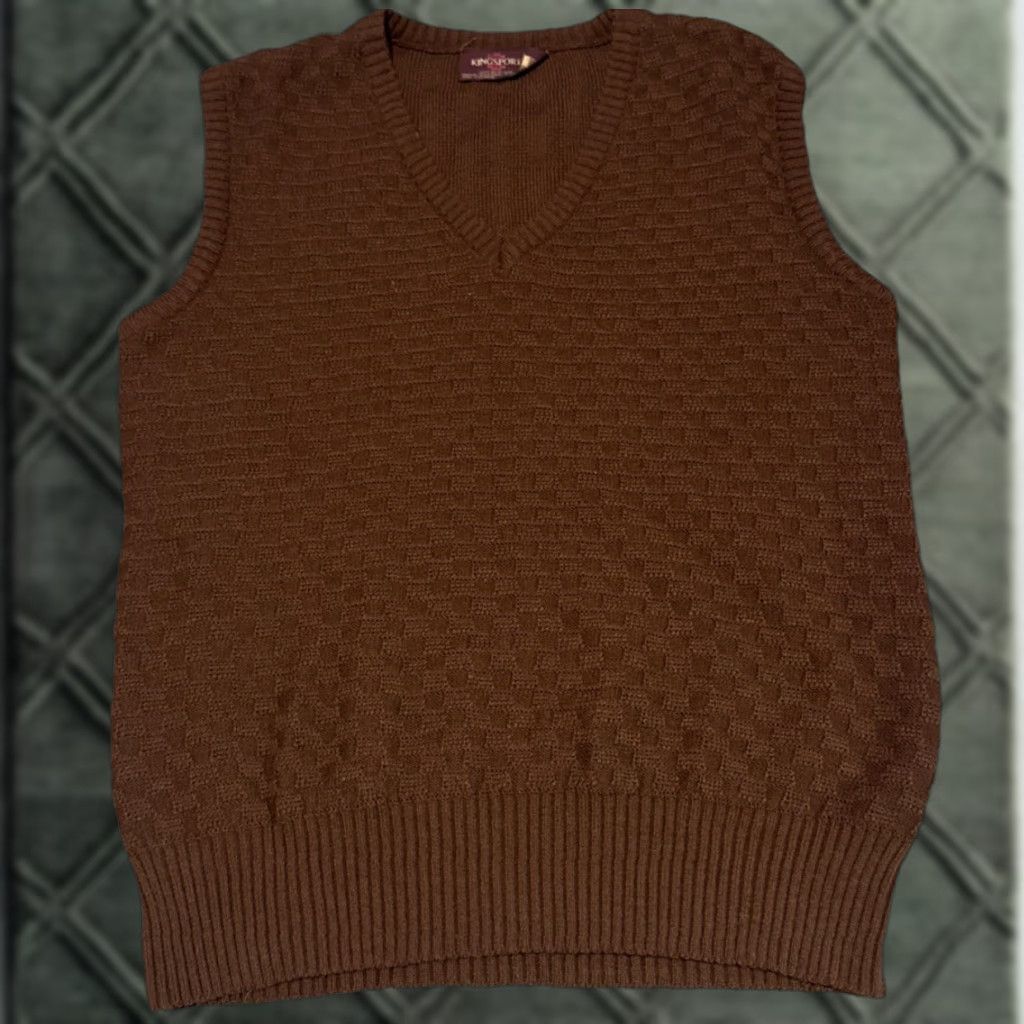 Vintage VINTAGE Kingsport Brown Acrylic Knit Sweater Vest Large Size US L / EU 52-54 / 3 - 1 Thumbnail