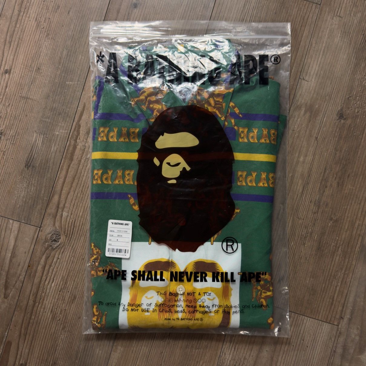 Bape Bape Double Ape Head Relaxed Shirt Green 2021 Size US M / EU 48-50 / 2 - 2 Thumbnail