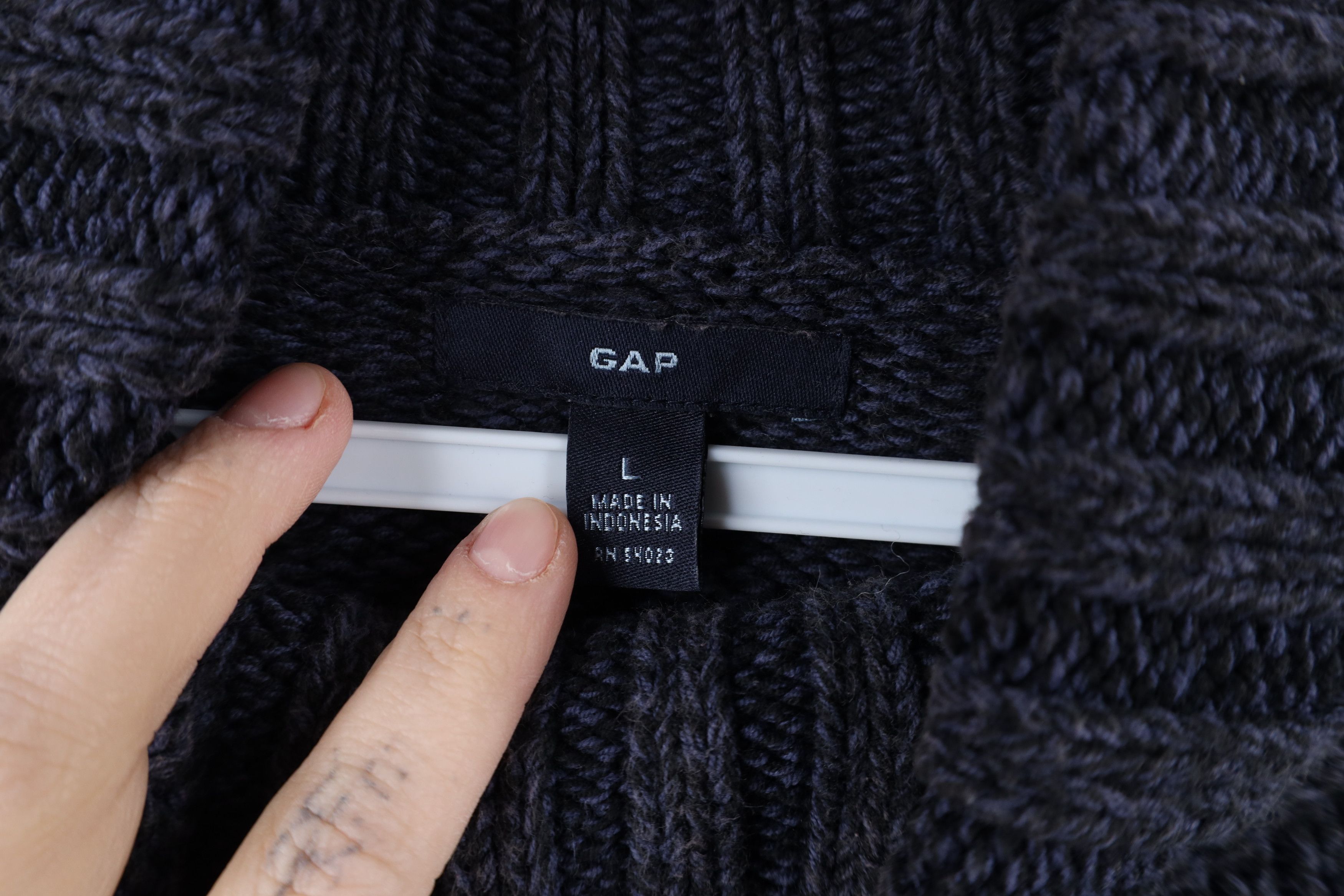 Gap × Vintage Vintage 90s Y2K Gap Cotton Turtleneck Sweater Heather Blue Size L / US 10 / IT 46 - 6 Thumbnail