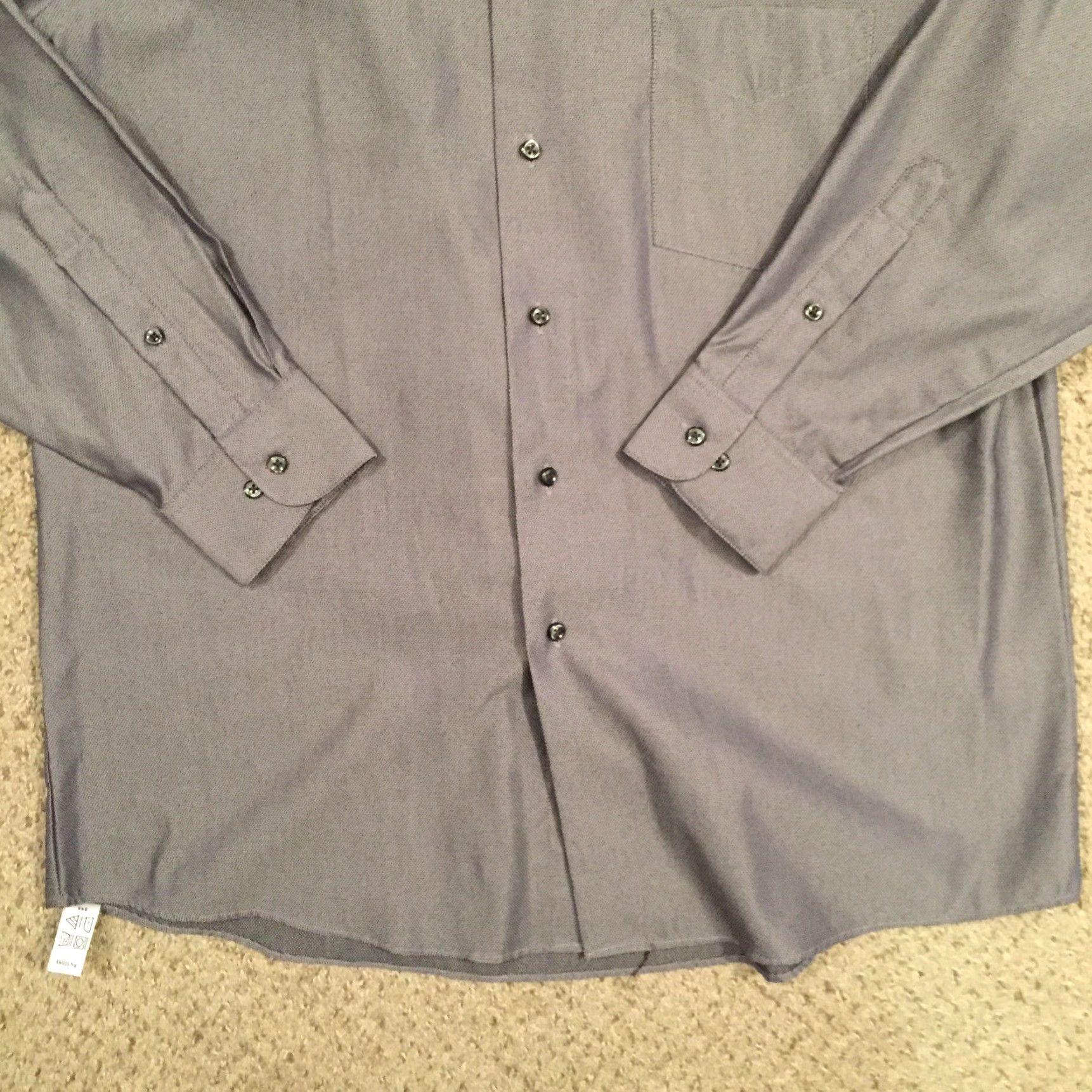 Van Heusen VAN HEUSEN Button-Up Shirt Mens L Gray Long Sleeve Textured Size US L / EU 52-54 / 3 - 4 Thumbnail