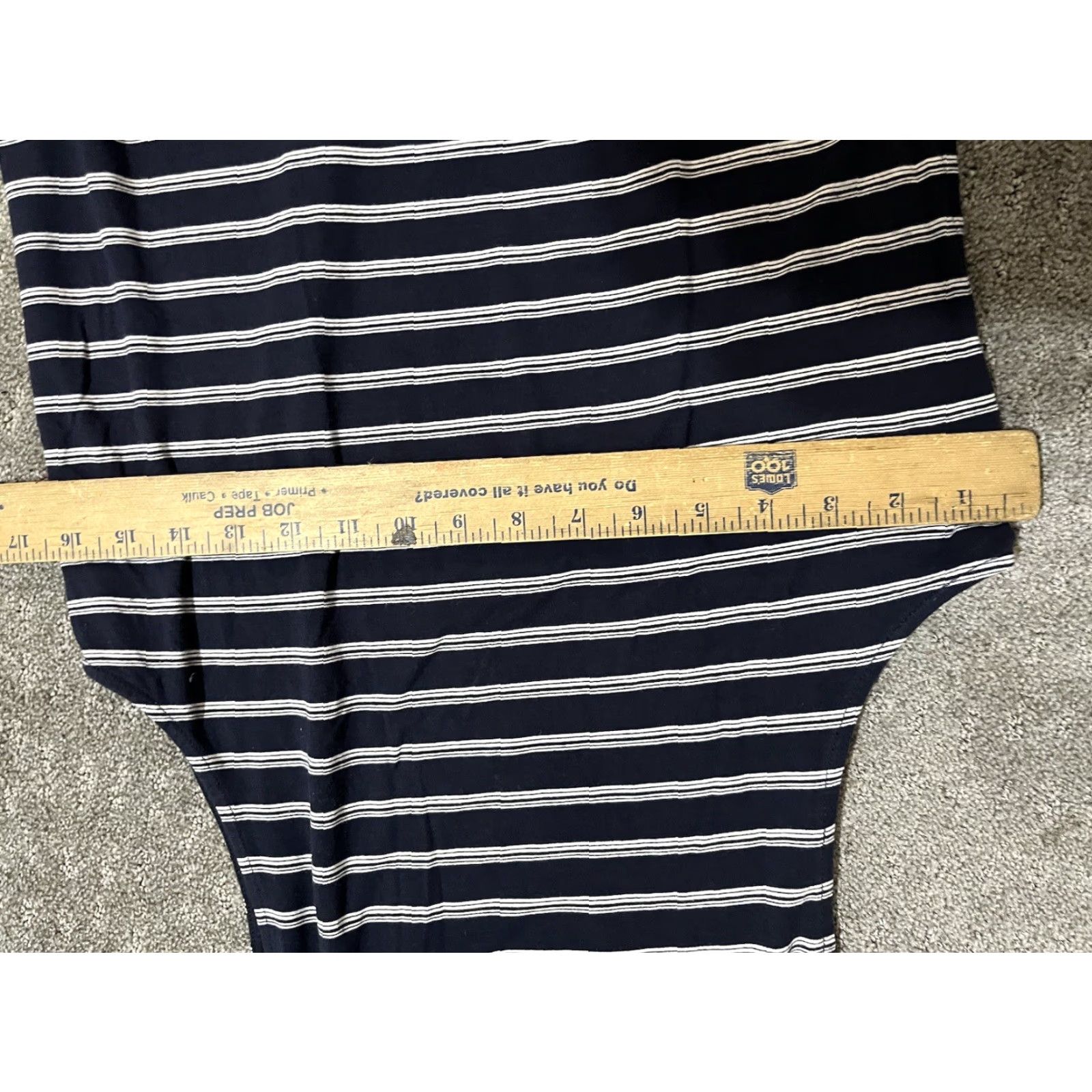 H&M H&M Tunic Shirt Striped Navy White Mock-Neck Sleeveless L Blue Women Size L / US 10 / IT 46 - 4 Thumbnail