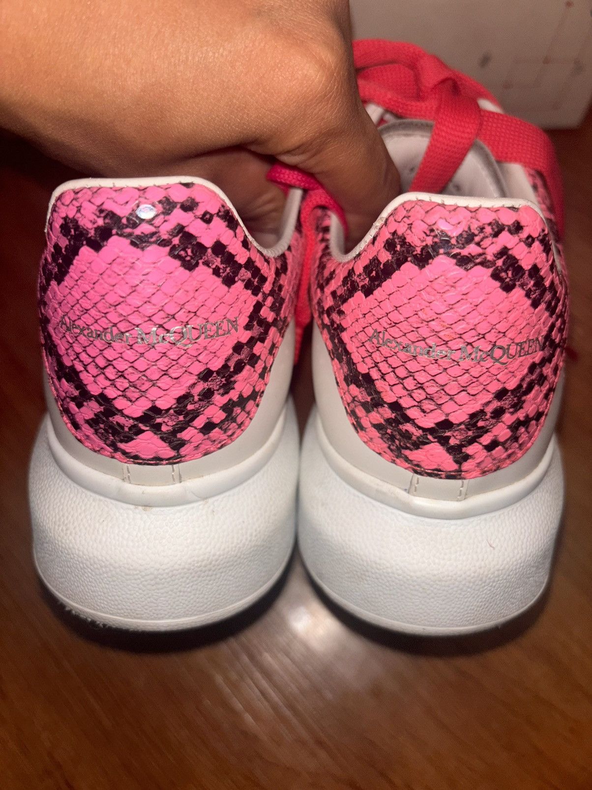 Alexander McQueen × Designer × McQ Alexander McQueen RARE Pink Snakeskin Alexander McQueen Sneakers Size US 7 / IT 37 - 9 Thumbnail