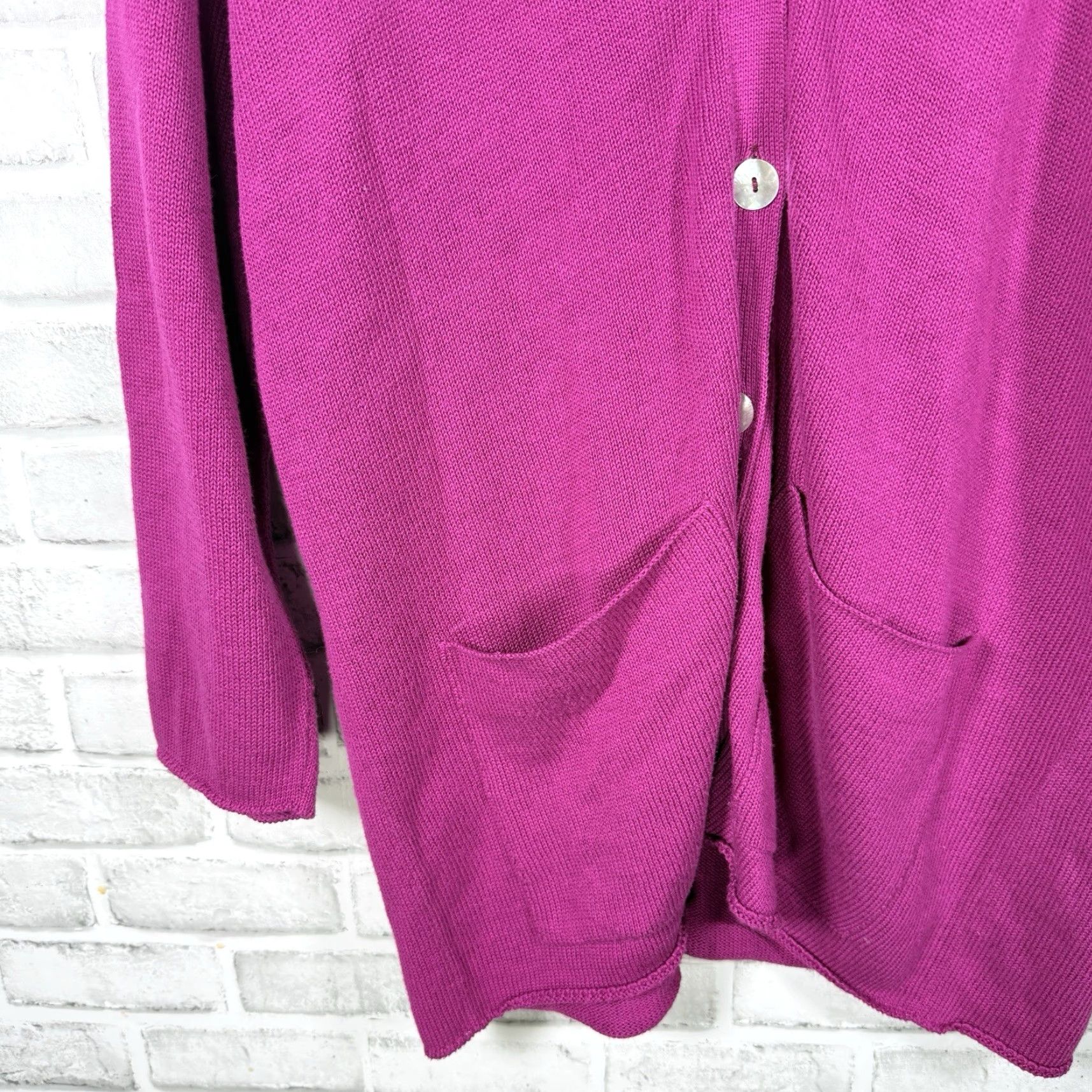Eileen Fisher Eileen Fisher Cardigan Womens XL Purple Cotton Blend Size XL / US 12-14 / IT 48-50 - 3 Thumbnail