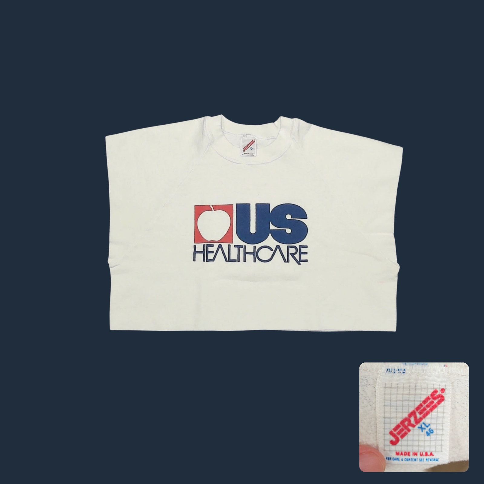 Jerzees Jerzees 80s US Healthcare Raw Hem Super Crop Boxy Sweatshirt Size XL / US 12-14 / IT 48-50 - 1 Thumbnail