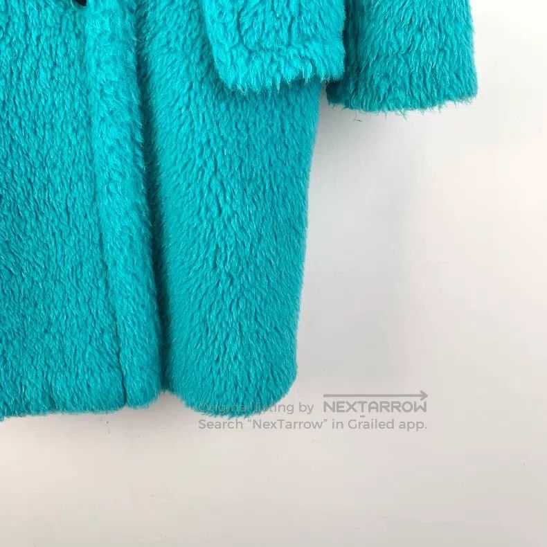 Max Mara Max Mara Teal Teddy Alpaca Wool Collar Double Breasted Lon Size S / US 4 / IT 40 - 4 Thumbnail