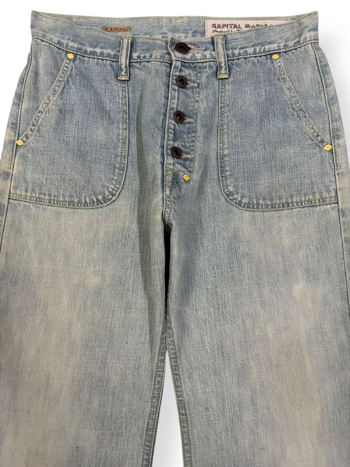 Kapital Kountry Kapital Okabellbo Buckle Back Flare Bell Bottom Jeans Size US 28 / EU 44 - 3 Thumbnail