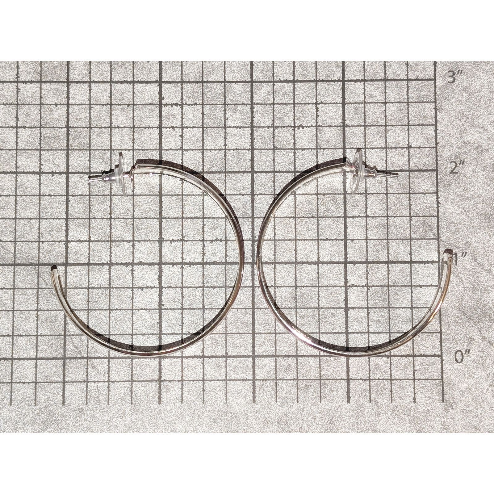 Vintage VTG 1980s Silver-Tone Rosy Pink Enameled Large Hoop Earrings Size ONE SIZE - 4 Thumbnail