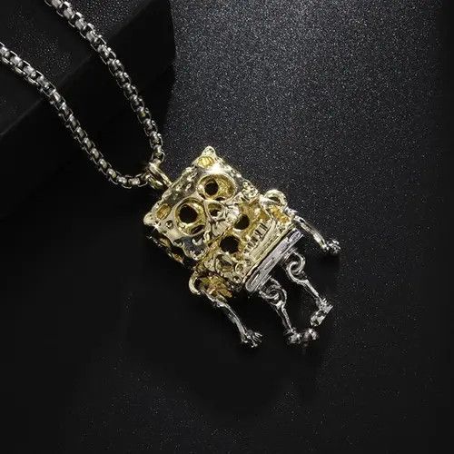 Vintage Vintage Yellow Sponge Boy Necklace Size ONE SIZE - 1 Thumbnail
