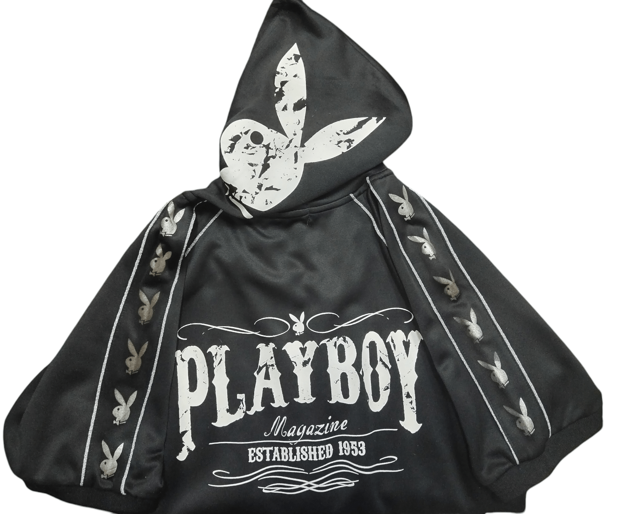 Playboy × Vintage 💥Hoodie S/sleeve zipper Playboy Nice big ori crack print Size L / US 10 / IT 46 - 20 Thumbnail