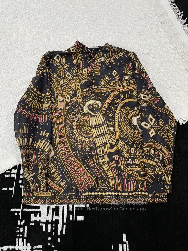 Dior Dior African graffiti blue-brown shirt Size XS / US 0-2 / IT 36-38 - 1 Thumbnail