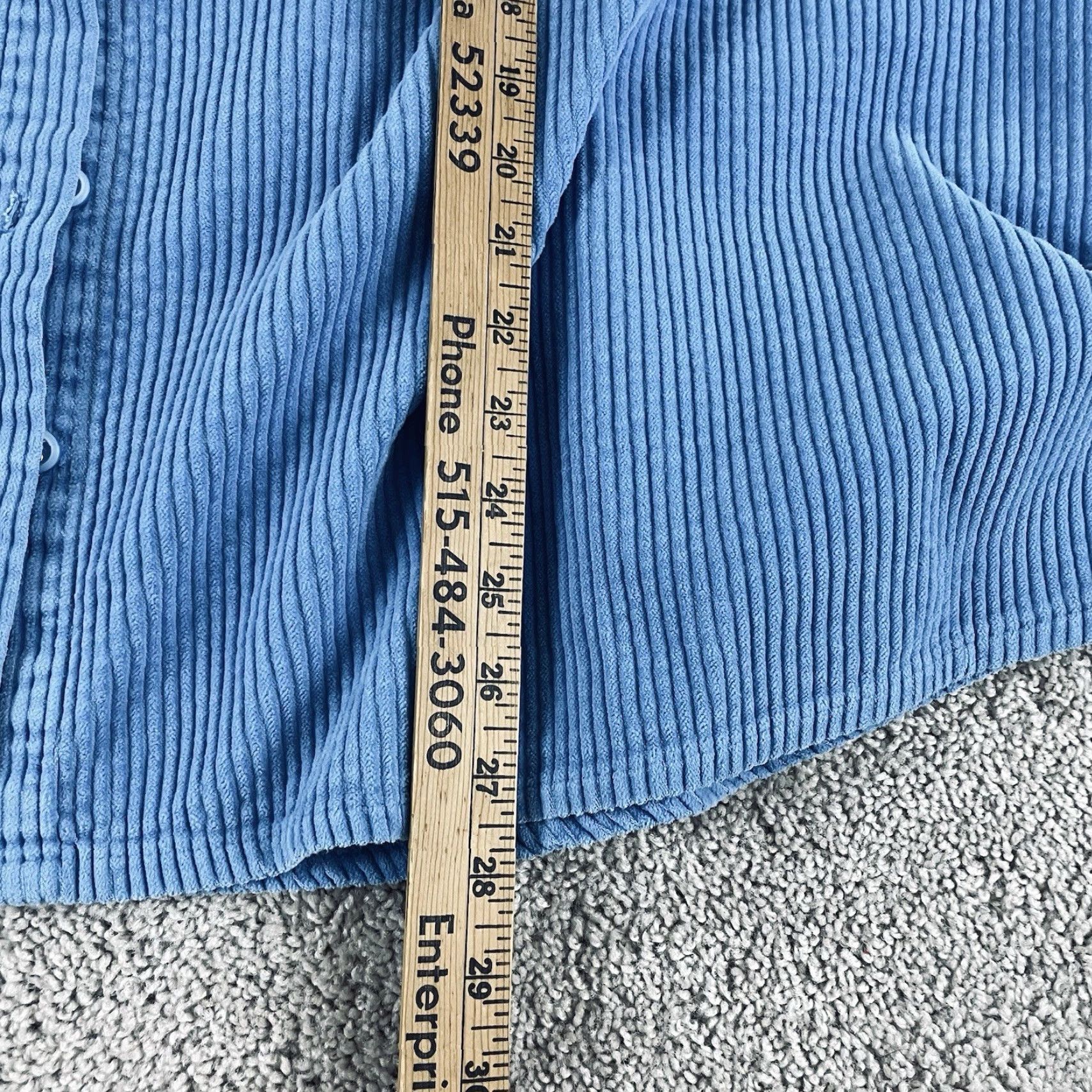 Vintage Romans Corduroy Shirt Women 30W (3X) Blue Shacket Button-Up Casual Long Sleeve 100% Cotton Chest Pocket Vintage No Size 4XL / US 24-26 - 6 Thumbnail