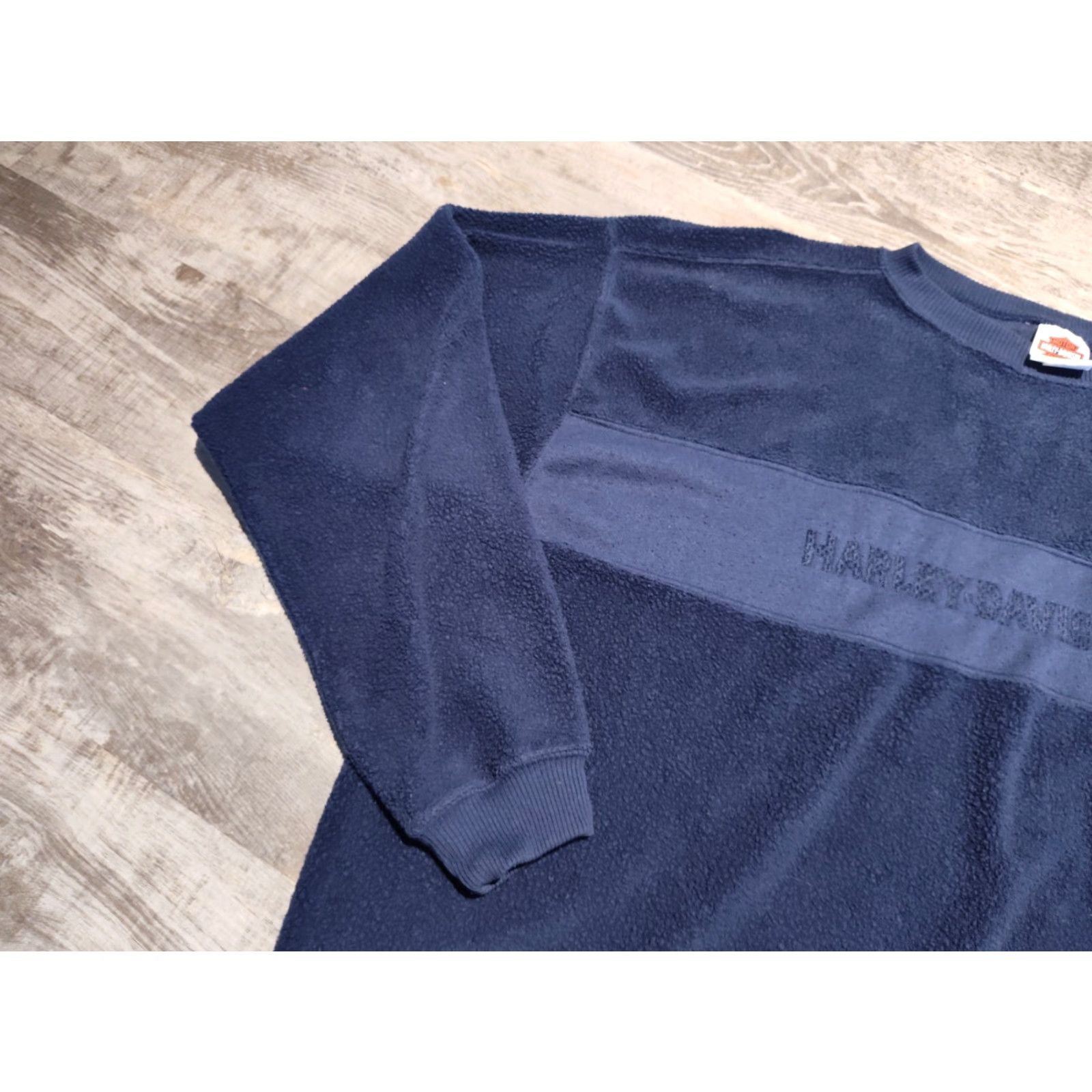 Harley Davidson VINTAGE Harley-Davidson Sweatshirt Blue XL Embroidered Terry Cloth Size US XL / EU 56 / 4 - 5 Thumbnail
