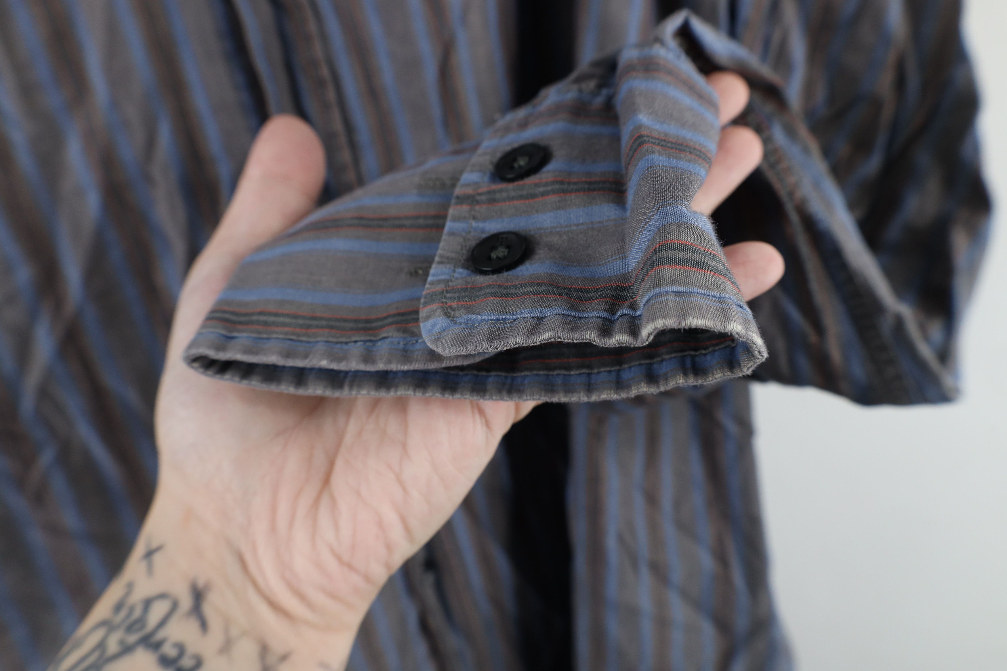 Hugo Boss × Vintage Hugo Boss Bodyline Striped Collared Button Shirt Cotton Size US L / EU 52-54 / 3 - 8 Thumbnail