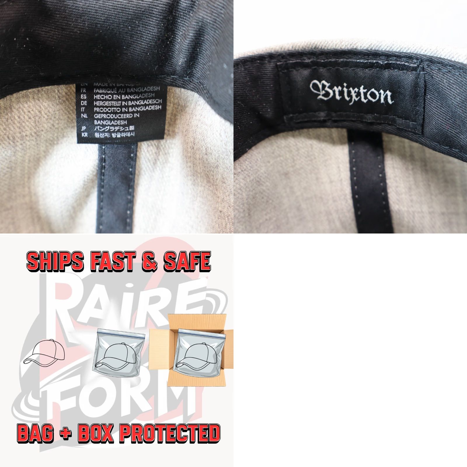 Brixton Brixton MFG Hat Cap SnapBack Black Grey Outdoors Patch One Size Size ONE SIZE - 8 Thumbnail
