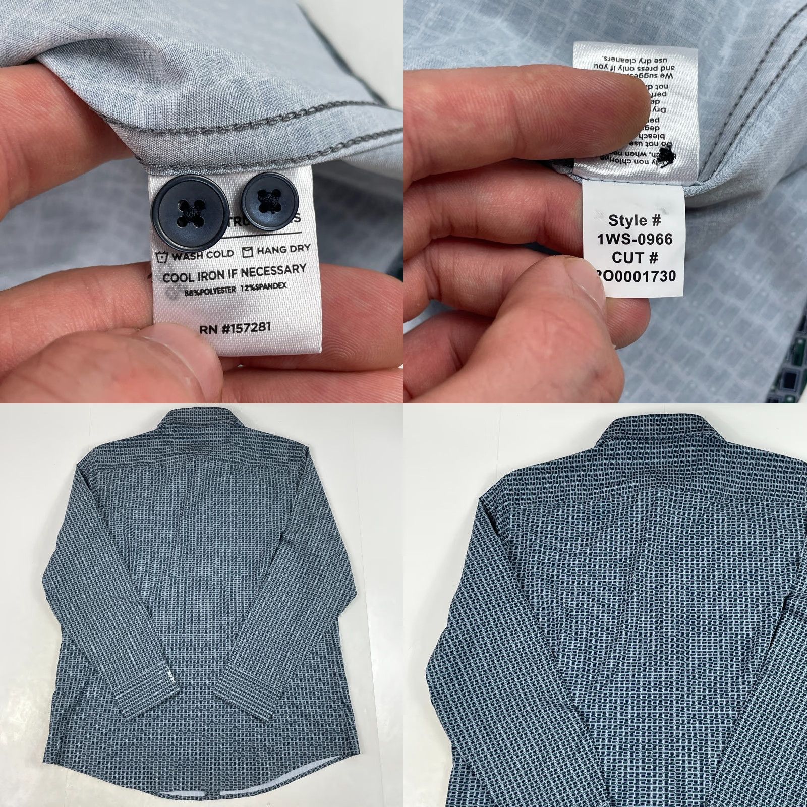 Mizzen+Main Mizzen+Main Shirt Men Large Blue Leeward Geometric Button Up Golf Golfer Stretch Size US L / EU 52-54 / 3 - 8 Thumbnail